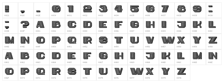 Mafioza Regular Character Map