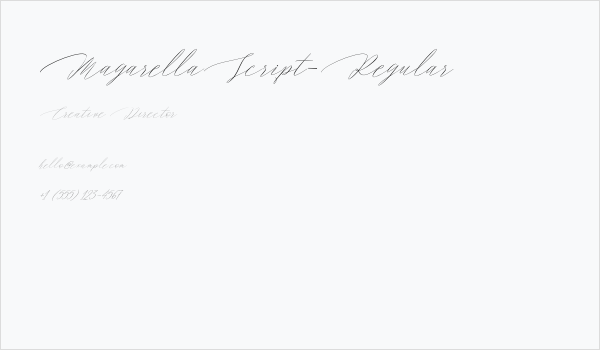 MagarellaScript-Regular Business Card