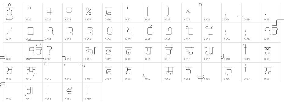 Magaz Thin Character Map