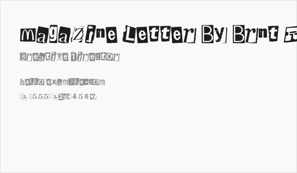 Magazine Letter By Brnt Regular Business Card