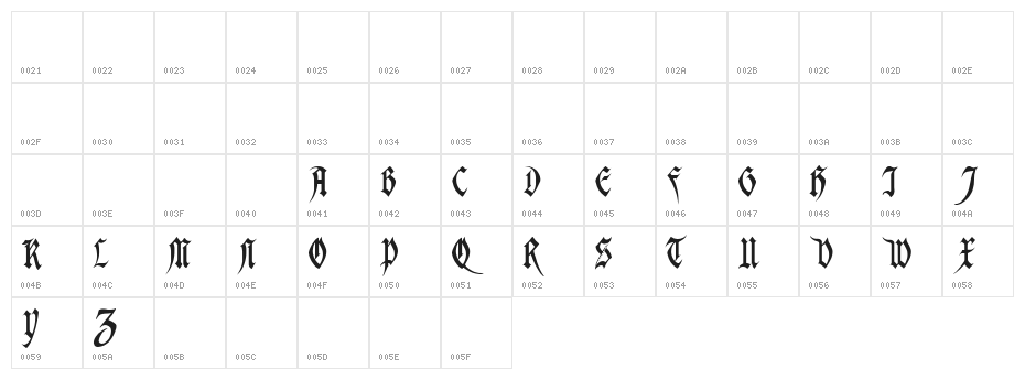Magdelena Regular Character Map