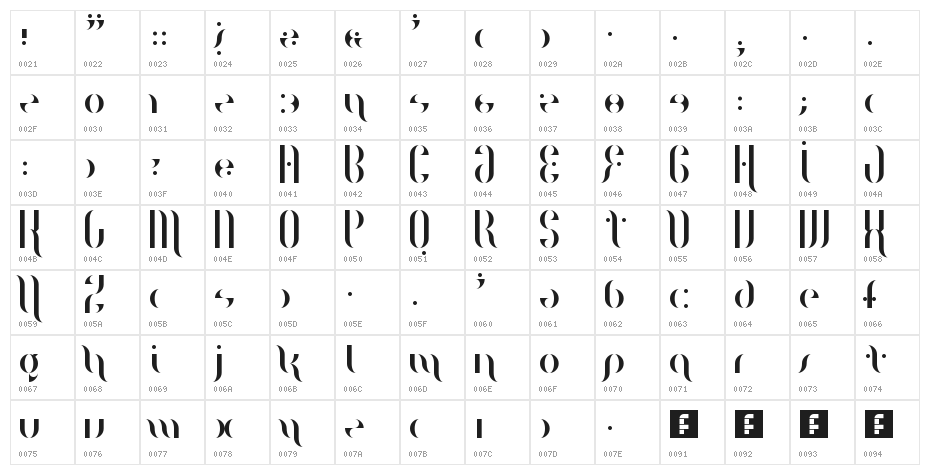Magenta Flow Regular Character Map