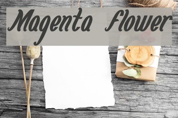 Magenta Flower Font examples