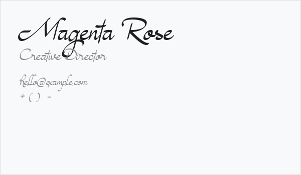 Magenta Rose Business Card