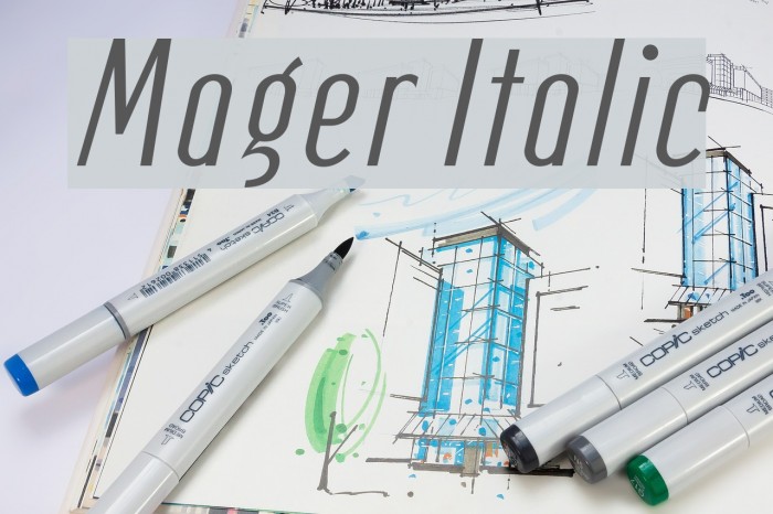 Mager Italic Font examples