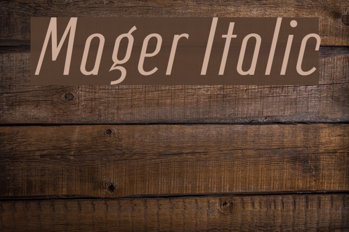 Mager Italic Font examples