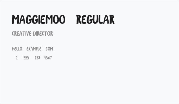 MaggieMoo-Regular Business Card