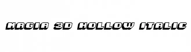 Magia 3D Hollow Italic  नि: शुल्क फ़ॉन्ट्स डाउनलोड