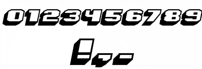 Magia 3D Hollow Italic Font OTHER CHARS