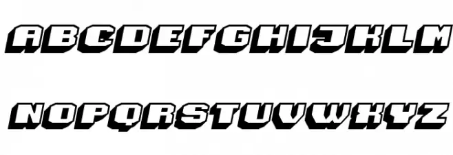 Magia 3D Hollow Italic Caratteri MAIUSCOLE