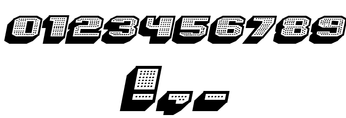 Magia 3D Hollow-Neon Italic Font OTHER CHARS