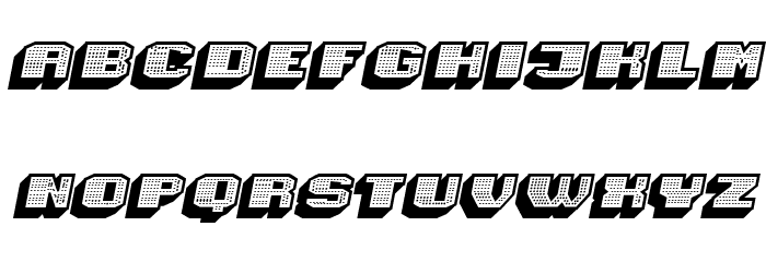 Magia 3D Hollow-Neon Italic Font LOWERCASE