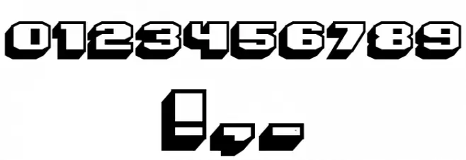 Magia 3D Hollow Font OTHER CHARS