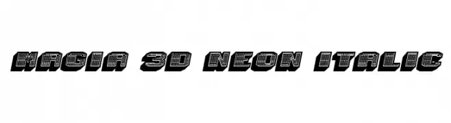 Magia 3D Neon Italic  नि: शुल्क फ़ॉन्ट्स डाउनलोड