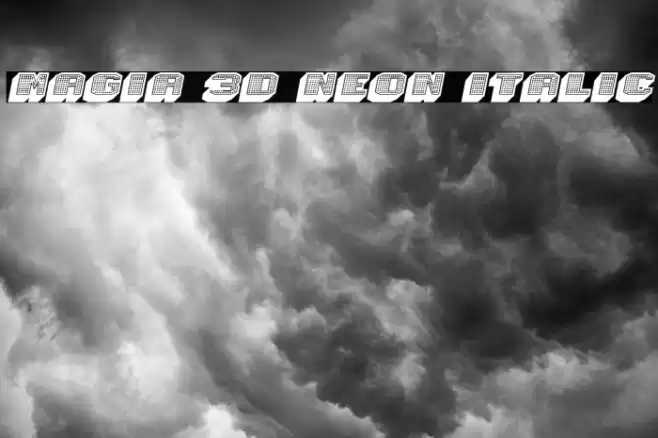 Magia 3D Neon Italic Font examples