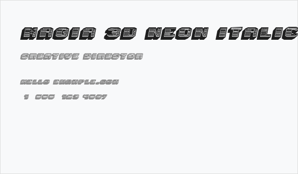 Magia 3D Neon Italic Business Card