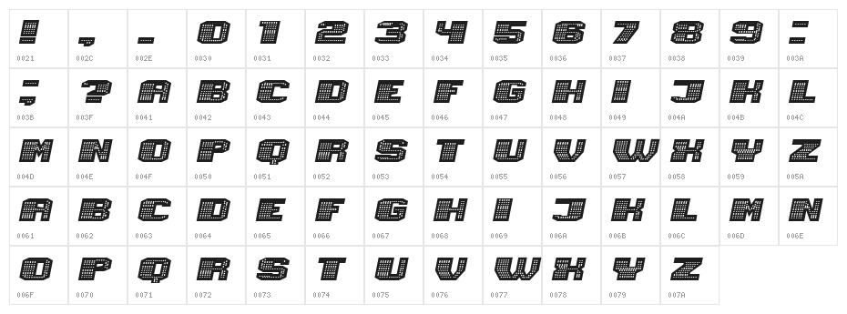 Magia Neon Italic Character Map