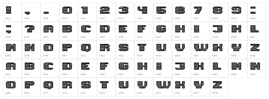 Magia Neon Character Map