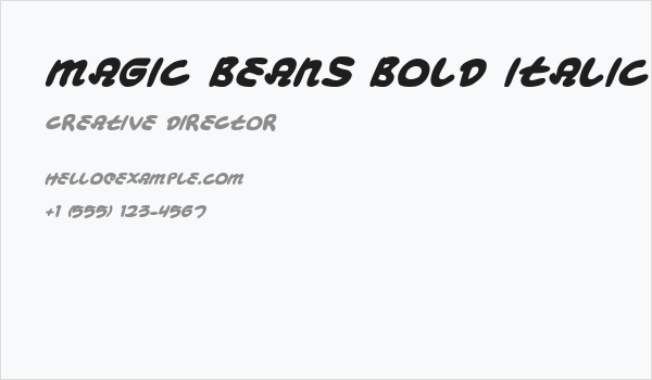 Magic Beans Bold Italic Business Card