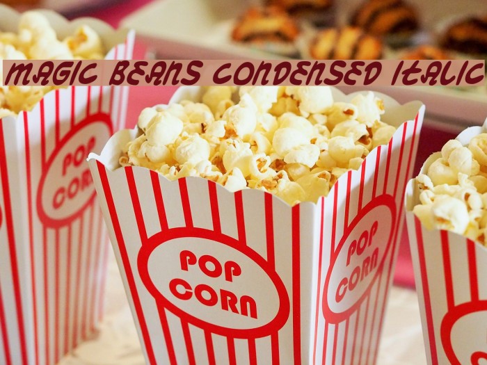 Magic Beans Condensed Italic Font examples