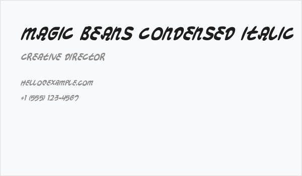 Magic Beans Condensed Italic Business Card