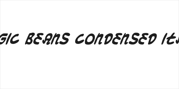 Magic Beans Condensed Italic Logo