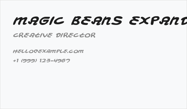 Magic Beans Expanded Italic Business Card