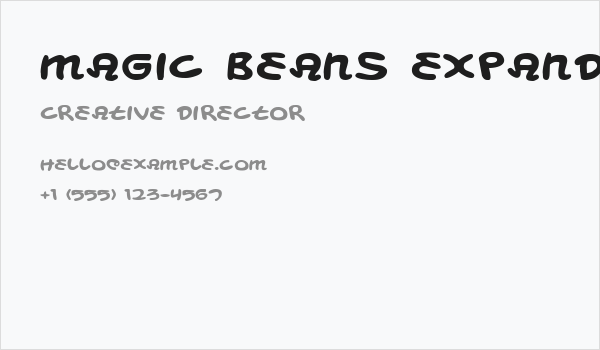 Magic Beans Expanded Business Card