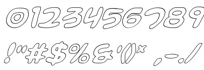 Magic Beans Outline Italic Font OTHER CHARS