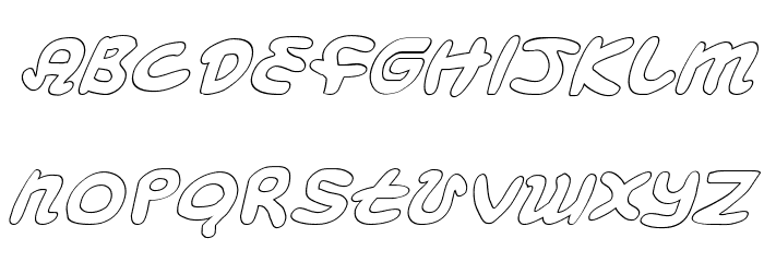 Magic Beans Outline Italic Font LOWERCASE