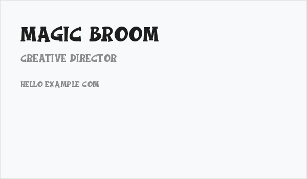 Magic Broom Business Card