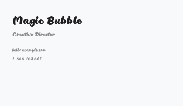 Magic Bubble Business Card