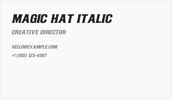 Magic Hat Italic Business Card
