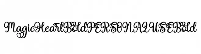 Magic Heart Bold PERSONAL USE Bold  Frei Schriftart Herunterladen
