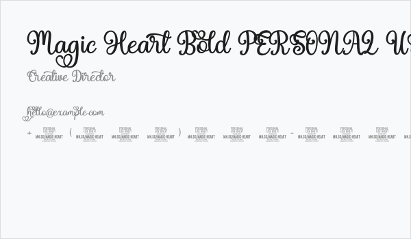 Magic Heart Bold PERSONAL USE Bold Business Card