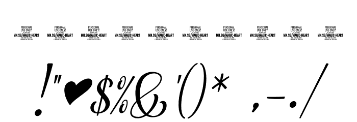 Magic Heart Ital PERSONAL USE Italic Font OTHER CHARS