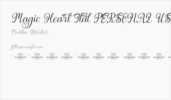 Magic Heart Ital PERSONAL USE Italic Business Card