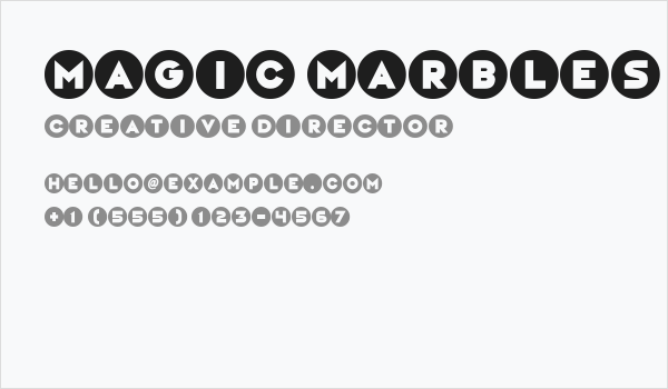 Magic Marbles Italic Business Card