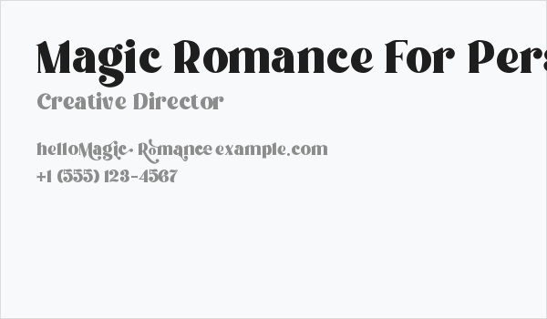 Magic Romance For Personal Use Business Card