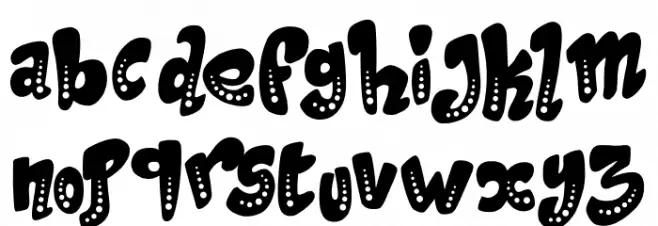 Magic Spots Schriftart Kleinbuchstaben