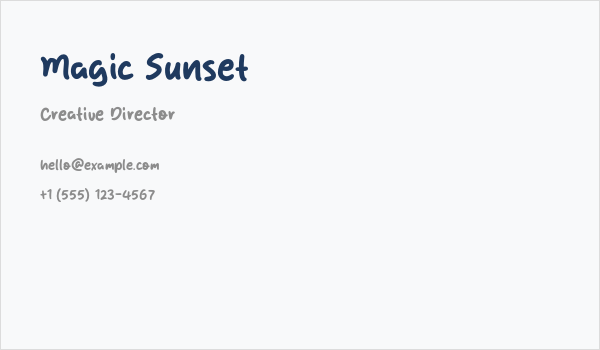 Magic Sunset Business Card
