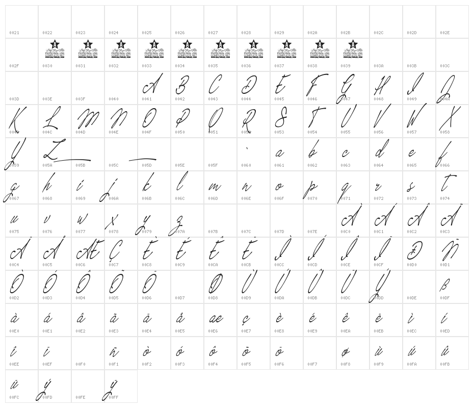 Magic Touch Personal Use Regular Character Map
