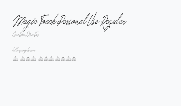 Magic Touch Personal Use Regular Business Card