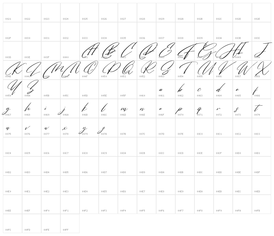MagicStickFREE Character Map