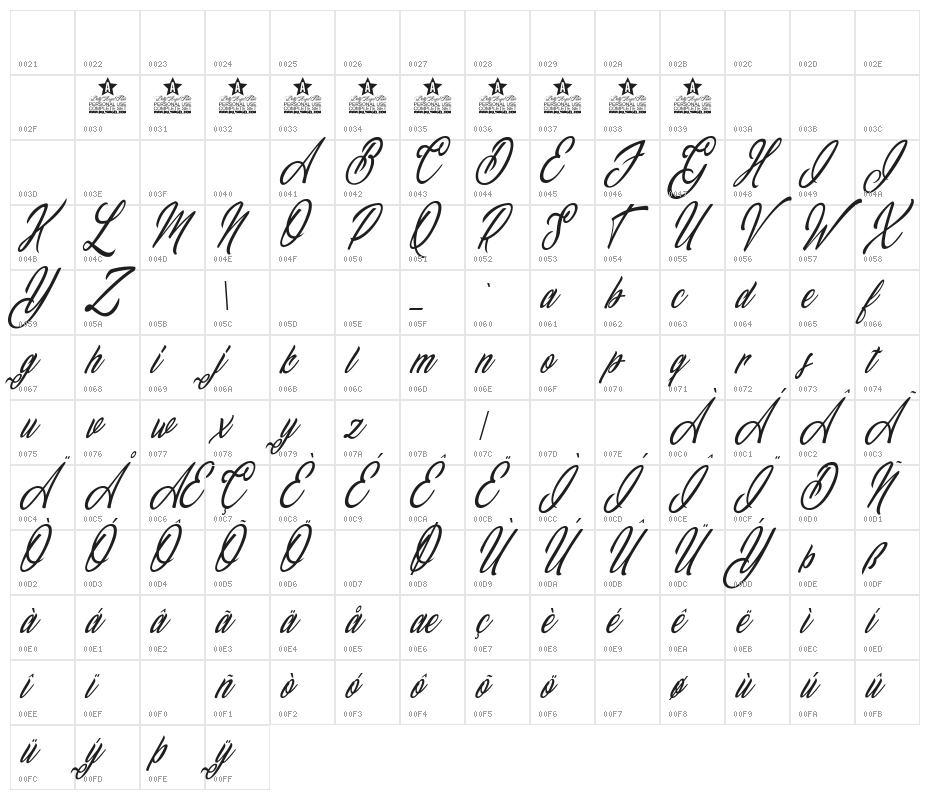 Magical Day Personal Use Regular Character Map