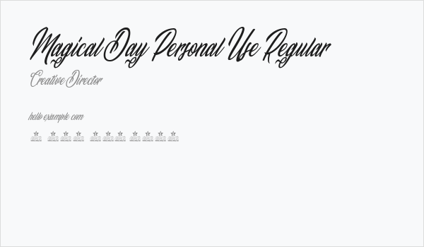Magical Day Personal Use Regular Business Card