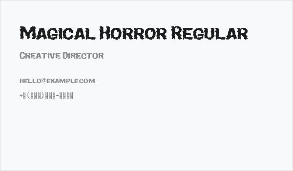 Magical Horror Regular Business Card