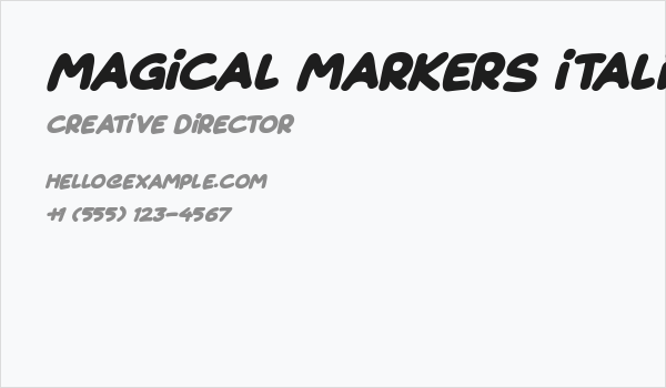 Magical Markers Italic Business Card