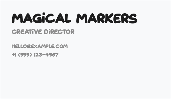 Magical Markers Business Card