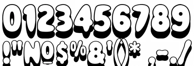 Magical Mystery Tour Outline Shadow Font OTHER CHARS